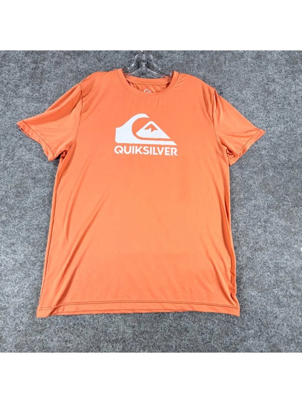 Quiksilver Comp Logo Youth T-Shirt Boys XL (18/20) Orange Short Sleeve Crew Neck